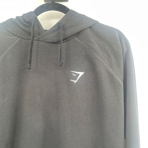 Gymshark Men's Pullover Long Sleeve BLACK Hooded Sweatshirt Size M - Picture 2 of 6